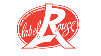 Logo Label Rouge : lettres blanches manuscrites sur un ovale rouge